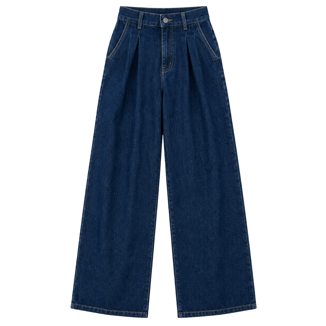 Indigo Wide Leg Denim Jeans