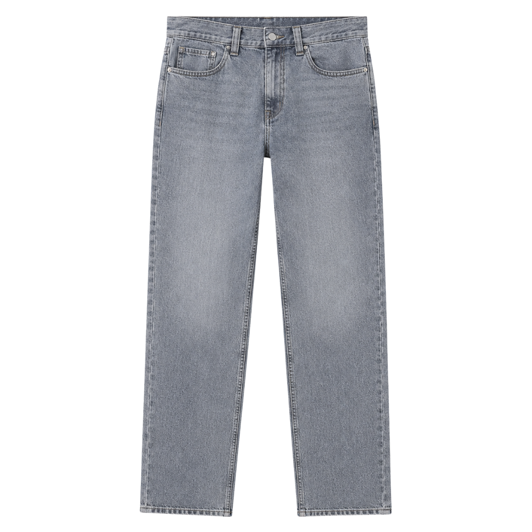 Stone Denim Straight Jeans