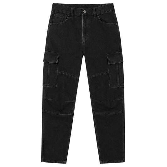 Black Denim Cargo Jeans