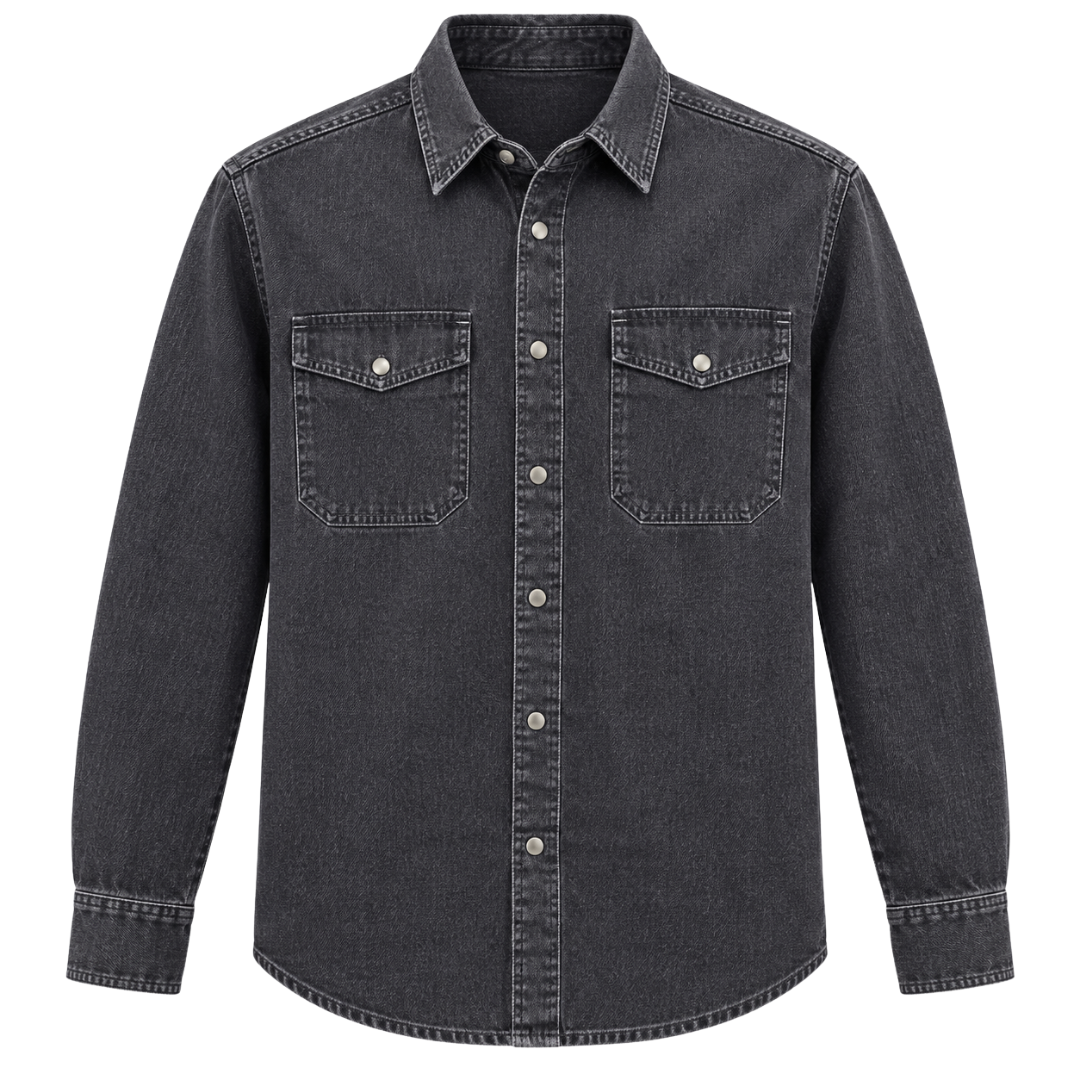 Charcoal Denim Utility Shirt