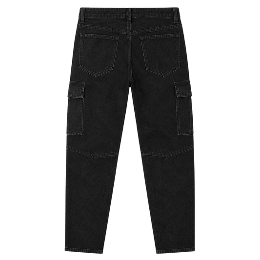 Black Denim Cargo Jeans