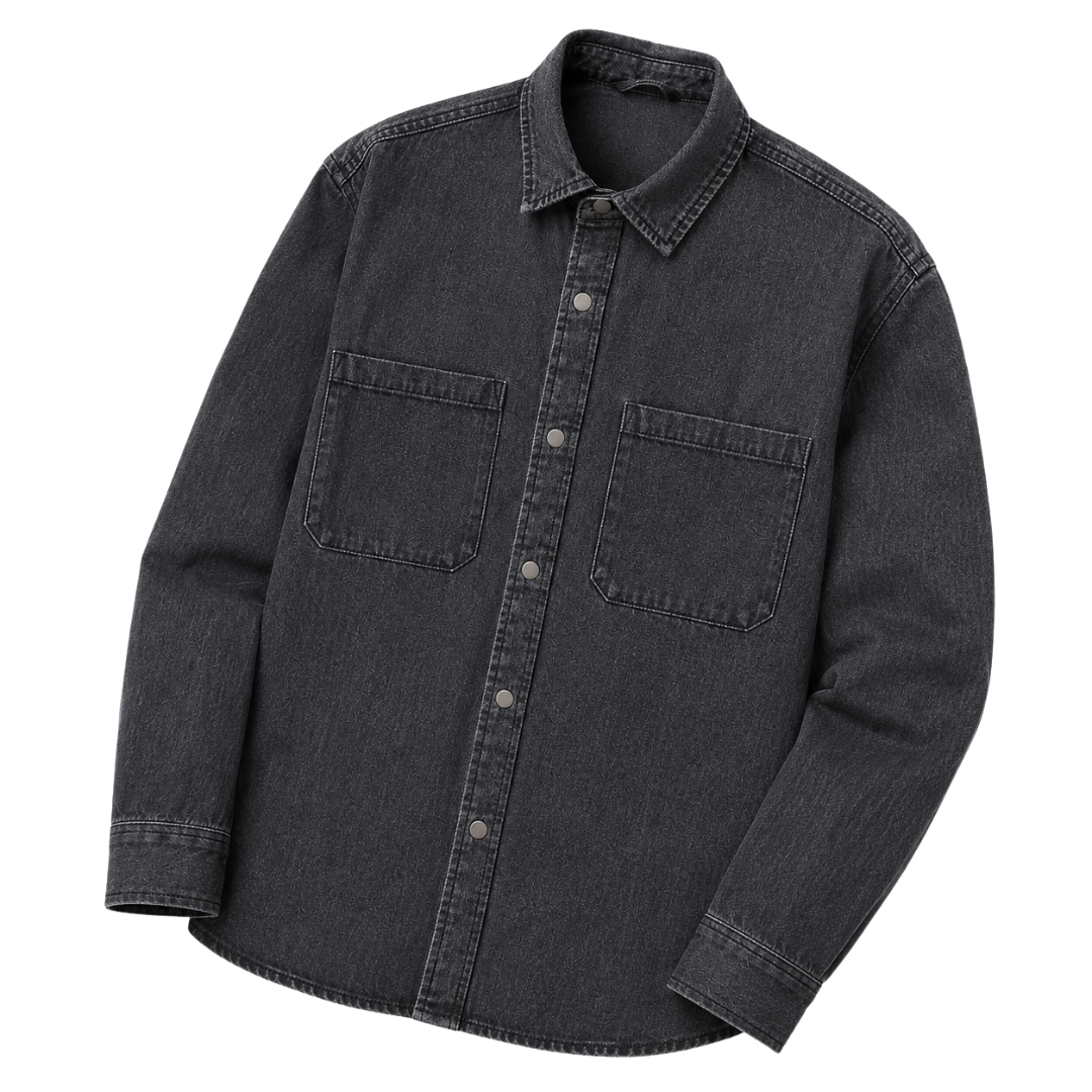Charcoal Denim Utility Shirt