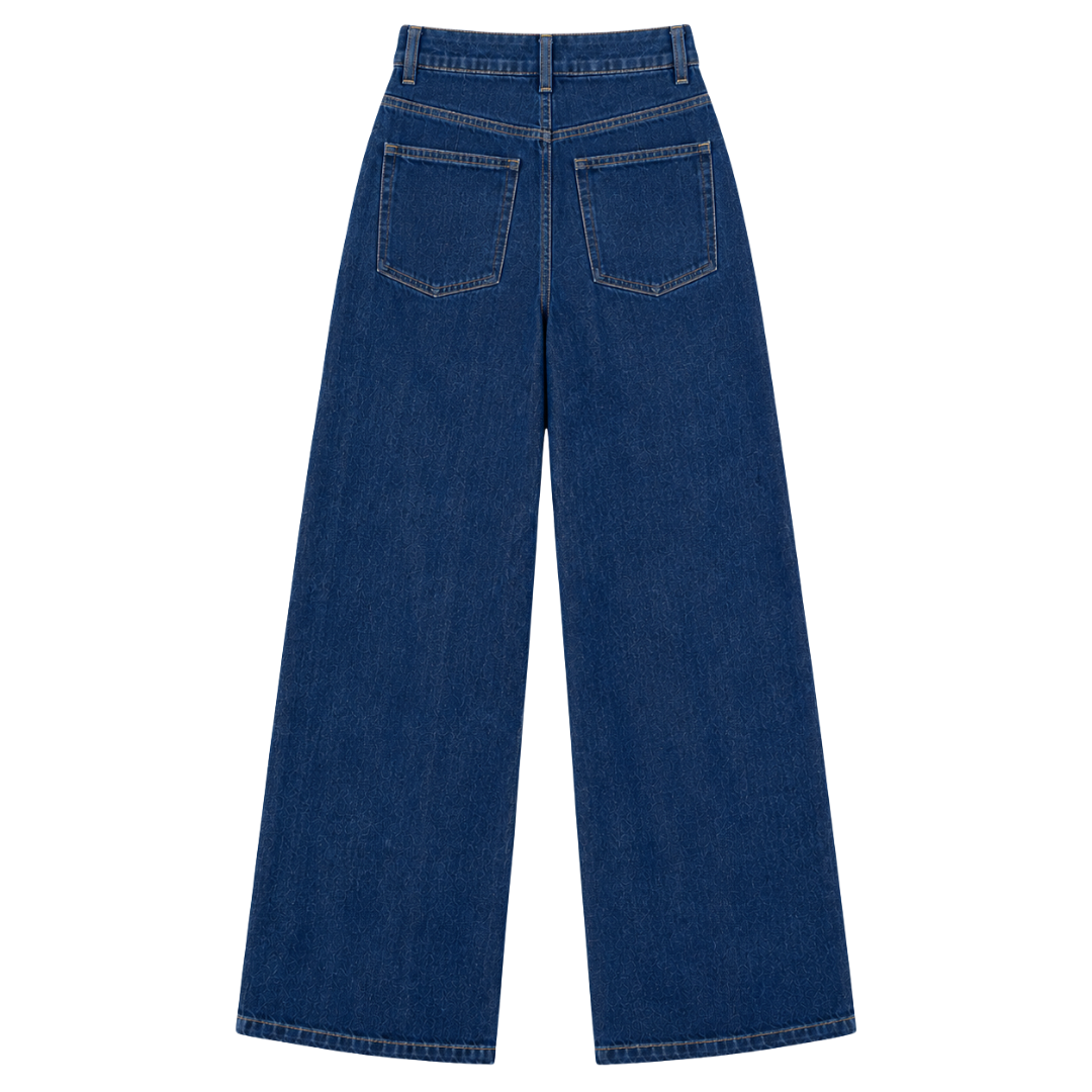 Indigo Wide Leg Denim Jeans