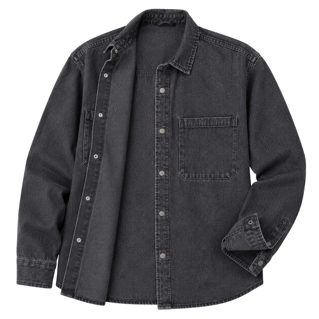 Charcoal Denim Utility Shirt